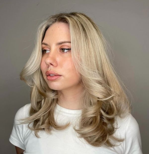 Highlights on mid length hair