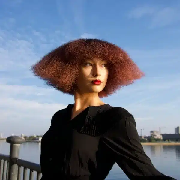 Copper coloured Afro hair for Salon International 2025